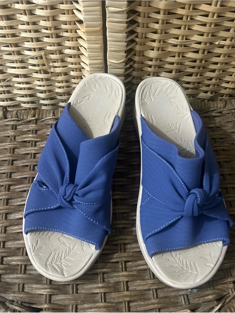 Lifestride Ladies Blue Wedge Slide Sandal Size 9M